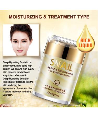 Snail Face Cr me anti-escargots - Extrait de s rum pour le visage - S rum - S cr tions naturelles - Extrait de mucus - Cr me hydratante l'escargot - R duit la perte de lifting et raffermit la peau - Buy Online on GoSupps.com