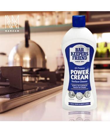 Household Surface Cleaner with Original Bar Keepers Friend Power Cream 3x350ml and a 1x Cleaning Sponge | Barkeeper's Friend Cream Stain Remover for Tea stains Sinks Worktop Enamel Bath - Buy Online on GoSupps.com