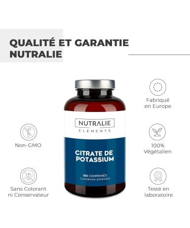 Potassium - Potassium Citrate - High Dose - 2880mg - Element Pure Potassium +1000mg - Muscle - Potassium Citrate - 180 Tablets - Nutralie - Buy Online on GoSupps.com