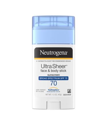 Neutrogena Ultra Sheer Face & Body Stick Sunscreen SPF 70 1.5 oz (42 g)