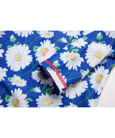 BONVERANO Baby Girls Swimsuit 9-12 Months | Long-Sleeve Zipper One Piece Swimwear | UPF 50+ Sun Protection | Daisy Pattern - Buy Online on GoSupps.com
