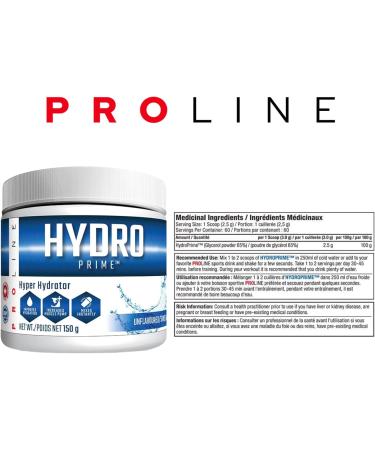 Pro Line Hydro Prime | 2.5g Glycerol Powder 65% for Hydration Muscle Pumps Endurance | Stable & Non-Clumping Pure Glycerol Powder | Unflavoured 60 Servings (Pack of 1) - Buy Online on GoSupps.com