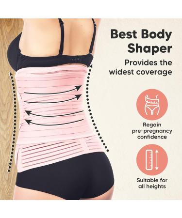 3-in-1 Postpartum Belly Support Recovery Wrap | Postpartum Belly Band for Slimming & Shaping | Post Surgery & Pregnancy Support (Blush Pink M/L) - Buy Online on GoSupps.com