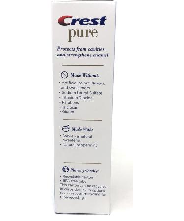 Crest Pure Gentle Whitening Toothpaste - 4.1 oz (Pack of 3) | Artificials Free, Pure Peppermint Flavor - Buy Online on GoSupps.com