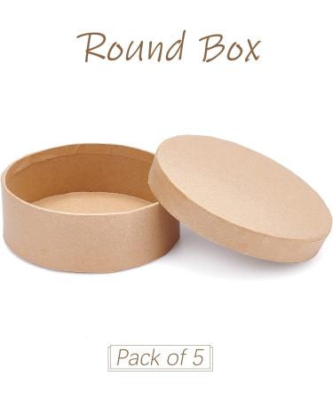 BENECREAT Papier Mache Flat Round Boxes - Nesting Stacking Craft Paper Gift Box Set for Festive Packaging - 5 Sizes - Buy Online on GoSupps.com