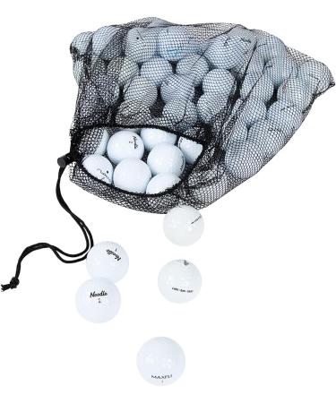 48 Clean Green Recycled Noodle Golf Balls for Men - Good Condition Used Golf Balls with Mesh Carrying Bag - Buy Online on GoSupps.com