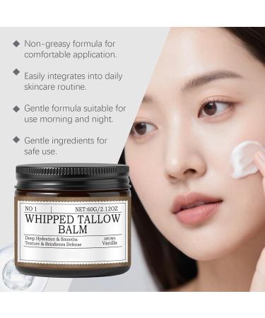  VKaoess Beef Tallow Cream for Facial Care - Moisturizing Whipped Tallow Balm for Dry Skin Grass-Nourished Face with Deep Hydration Suitable for All Skin Types (2 Boxes) - Buy Online on GoSupps.com