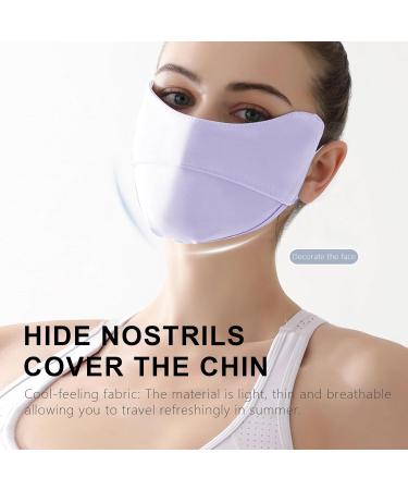 Kixolazr UV Protection Masque - Breathable UV Protection Ice Silk Face Masque - Reusable Sun Shield Face for Women 3D Eye Protection for Fishing Hiking Cycling Purple - Buy Online on GoSupps.com