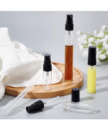 BENECREAT Mini Glass Spray Bottles Set - 30 Pieces (3ml/5ml/10ml) with Funnel & Pipettes - Perfect for Perfumes & Cosmetics - Fine Fog Atomizers (Black Cap) - Buy Online on GoSupps.com