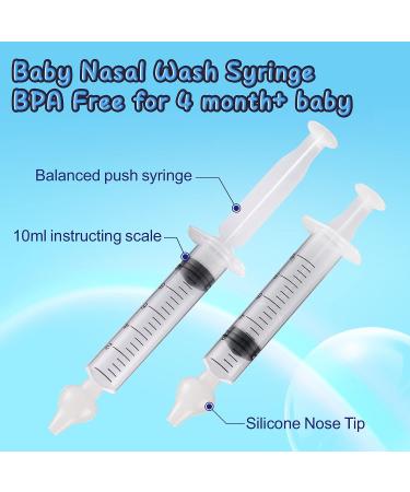 Silicon Baby Nasal Aspirator Syringe - 4PCS Baby Nasal Cleaner Set for Infant/Kid - Safe and Quick Nose Rinsing Tool - Buy Online on GoSupps.com