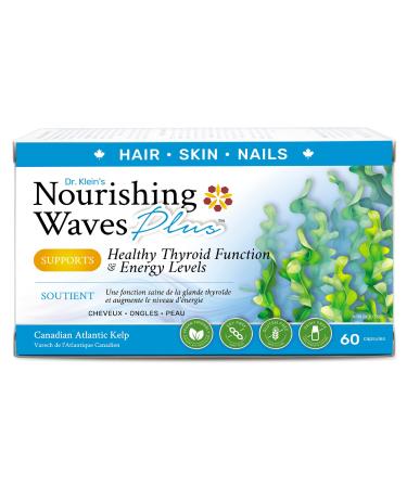 Dr Klein's Nourishing Waves Plus. Hair Skin and Nails Vitamins. Helps Maintain Healthy Hair Skin and Nails with Biotin Vitamin B Complex with B1 B3 B6. Thyroid Support Supplement With Kelp Iodine & Silicon. 60 Capsules (Pack of 1) 60 count (Pack of 1)