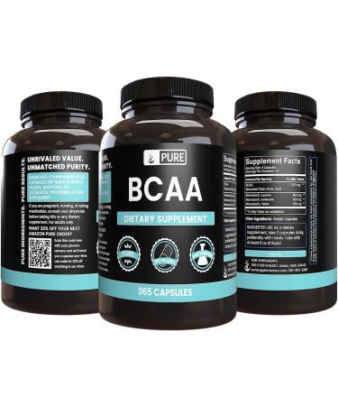 Buy Pure Original Ingredients BCAA - No Fillers Lab Verified 365 Capsules for Optimal Performance - Buy Online on GoSupps.com