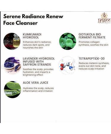 YOGEE Serene Radiance Renew Face Cleanser - 100% Natural Organic Skincare for All Skin Types | Hydrating & Balancing 100 ML - Buy Online on GoSupps.com