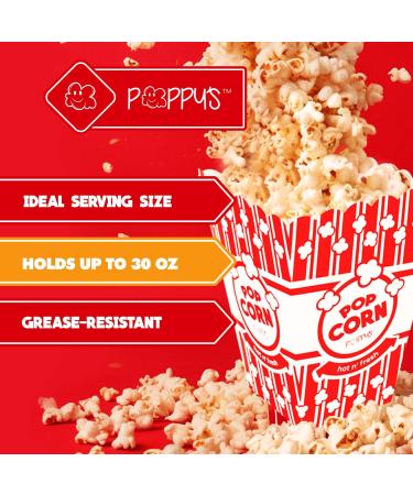 Poppy's Small Popcorn Boxes 200 Pack 30 Oz Concession-Grade Popcorn Buckets Popcorn Machine Accessories for Popcorn Bars Movie Nights Concessions - Buy Online on GoSupps.com