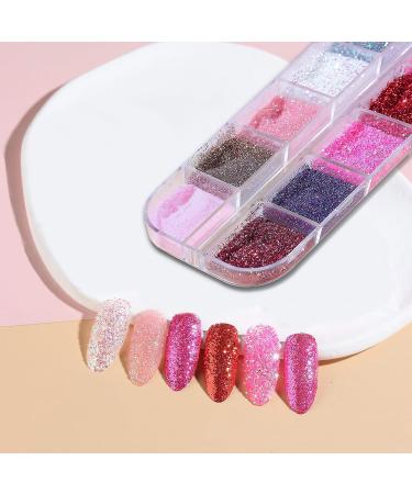 CHANGAR 12 Colors Nail Sequins Fine Glitter Sparkling Diamond Nail Glitter Powder for Acrylic Nails Cosmetic Glitter Flakes for Resin Festival Makeup Glitter for Face Body Eye - Buy Online on GoSupps.com