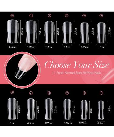 Shop NAGESTIPS Transparent Fake Nails - 420 Pcs Short Square Nail Tips Set | Full Cover | 12 Sizes for Professional Quality Manicures - Buy Online on GoSupps.com
