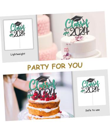 TOPBATHY 15 Sets Cake Insert Party Supplies Cupcake Decors Graduation Dessert Toppers Cake Decoration 2024 Graduation Cupcake Toppers European and American Graduation Season Paper Greenx3pcs 16.00X13.00X0.10CMx3pcs - Buy Online on GoSupps.com