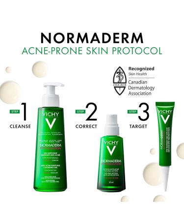Vichy Normaderm Anti-Acne Spot Treatment With 10% Sulfur Glycolic Acid & Niacinamide Vitamin B3. Dries out pimples overnight prevents acne blemishes. Fragrance-free Dermatologists-recommended 20ML - Buy Online on GoSupps.com