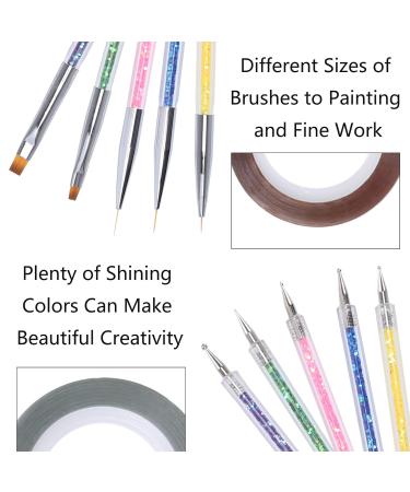 Nacaikj 7pcs Nail Art Brush Set - Dotting Tools & Liner Brushes for UV Gel & Acrylic Manicures | Perfect Nail Accessories for Creative Nail Design - Buy Online on GoSupps.com