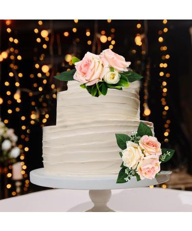 2 Pcs Boho Rose Flower Cake Topper Decorations Simulation Cake Decoration Flowers 3 and 4 Heads Rose Flower Cake Toppers Artificial Plants Flower Cake Decorations for DIY Birthday Wedding Party - Buy Online on GoSupps.com