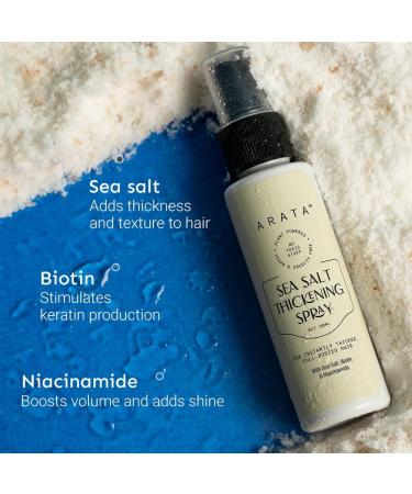 Ara'ta Sea Salt Volumizing Hair Spray 50ml | Infused with Niacinamide Biotin & Sea Salt | For Instantly Thicker Full-Bodied Hair | Texturising Spray Beachy Look and Natural Waves | All Hair Types - Buy Online on GoSupps.com