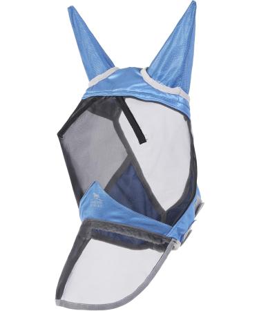 Buy Harrison Howard Caremaster Pro Luminous Horse Fly Mask - Large Eye Space Long Nose Ears & UV Protection - Dresden Blue | International Shipping Available - Buy Online on GoSupps.com