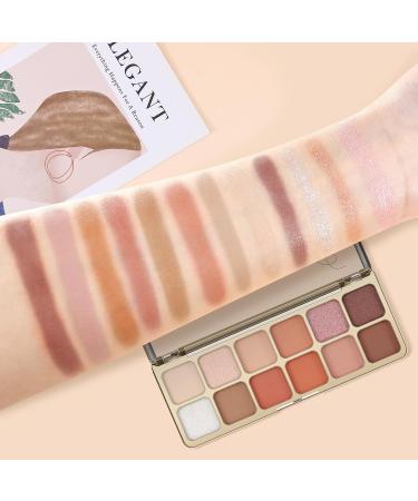 Boobeen 12 Shades Eyeshadow Palette | High Pigmented & Blendable Natural Eye Makeup | Matte & Shimmer Finishes | Perfect for Women | All-Day Wear - Buy Online on GoSupps.com