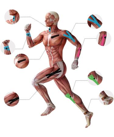 3 Rolls Waterproof Kinesiology Tape - Athletic Elastic Support for Knee Ankle Wrists & Muscle Pain Relief - Ideal for Gym Running Tennis Swimming & Football - Buy Online on GoSupps.com