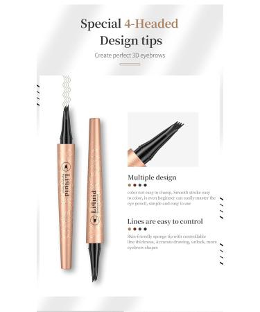 Buy Waterproof Microblading Eyebrow Pen - 4 Tip Soft Brown Pencil for Natural Looking Eyebrows Smudge-Proof & Long Lasting | International Shipping Available - Buy Online on GoSupps.com