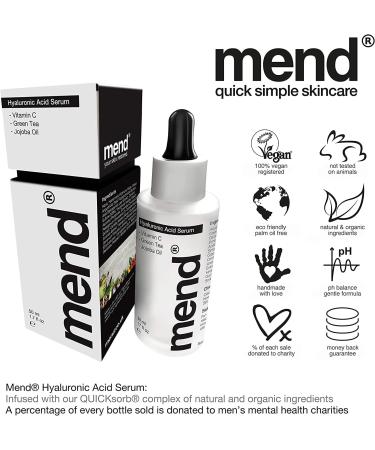 Hyaluronic Acid Face Serum for Men with QUICKsorb For 5x Faster Results & Vitamin C & E Vegan Registered & Certified Organic Anti Aging Face Serum for Men Huge 50ml Hyaluronic Acid Serum - Buy Online on GoSupps.com
