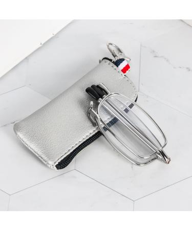 MMOWW Foldable Reading Glasses for Men & Women - Telescopic Mini Anti Blue Light Glasses (+3.5 Silver) - Zipper Keychain Trailer - Buy Online on GoSupps.com