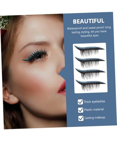 minkissy 32 Pairs False Eyelash Stickers Glitter Eye Line Strip Stickers Eyelashes with Eyeliner Sticker Reusable Eyelash Stickers Cosmetic Eye Lashes Eye Patch Miss Plastic Make up - Buy Online on GoSupps.com