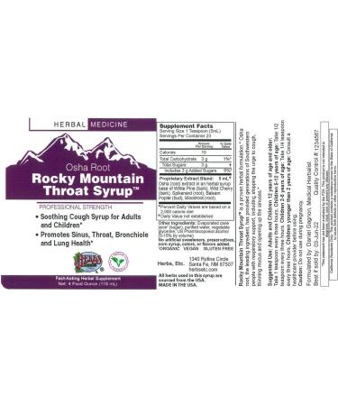 Rocky Mountain Throat Syrup - Soothing Herbal Remedy for Sore Throats - Buy Online on GoSupps.com