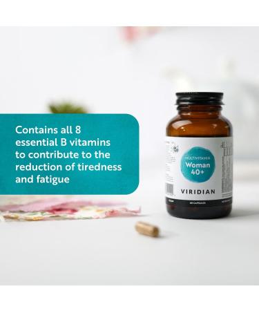 Viridian - Woman 40+ Multivitamin - 60 Veg Capsules | for Women Over 40 | Balanced B Vitamins & Phytonutrients for Energy & Well-Being | Non-GMO No Fillers | Formulated by Nutritionists | Vegan - Buy Online on GoSupps.com