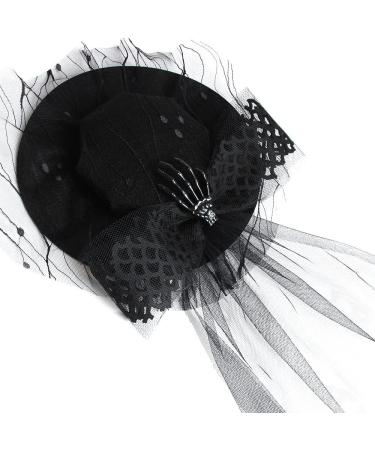 CAMDOM Fascinators Hat for Women Halloween Witch Role Play Party Holiday Hair Clip Hairpin Hat Black - Buy Online on GoSupps.com