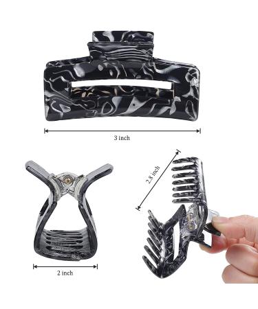 Deviegath 10 Pack Celluloid Rectangular Hair Claw Clips for Women and Girls - Buy Online on GoSupps.com