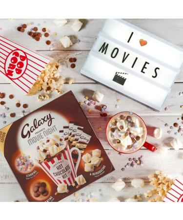 Hot chocolate gift with hot chocolate options of galaxy hot chocolate sachets hot chocolate drops popcorn marshmallows and sugar star sprinkles toppings for kids and adults - Buy Online on GoSupps.com