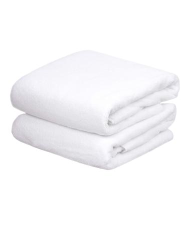 JML Bath Towels (2 Pack, 30"x60"), White Fleece Bath Towel, Luxury Hotel & SPA Towel Sets - Super Soft and Absorbent, Lint Free, Fade Resistant Oversized Bath Towel, Coral Fleece White White 30 in x 60 in