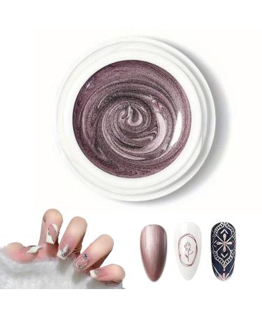 Metallic Painted Gel Nail Polish Mirror Metal Painting UV Gel Polish Rose Gold Nail Art Drawing Nail Gel Soak Off UV/LED Gel Nail Varnish Home DIY Manicure Nail Varnish Liner Gel