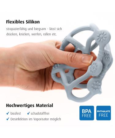Reer Bite&Play Teething & Grasping Ball for Babies | Blue Teething Ring & Toy for Toddlers - Perfect Gift! - Buy Online on GoSupps.com