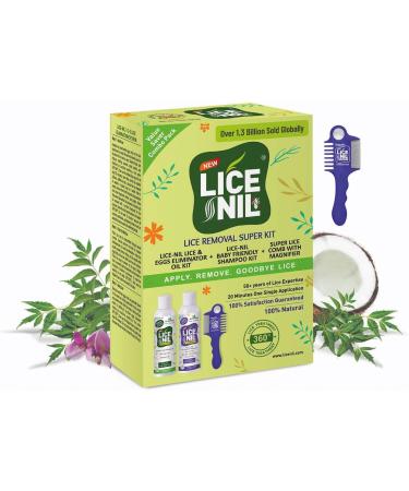 Lice Removal Super Kit - Tea Tree Coconut & Aloe Vera Oil & Shampoo (4 Fl Oz Each) | Includes Lice Comb with Magnifier - Effective International Shipping - Buy Online on GoSupps.com