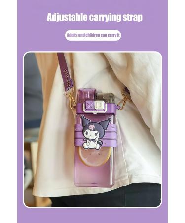 Sewing Concepts Kawaii Dual Nozzle Straw Water Bottle | Portable Purple 17.5 OZ Perfect for Sport, Travel, Work | 520ML - Buy Online on GoSupps.com