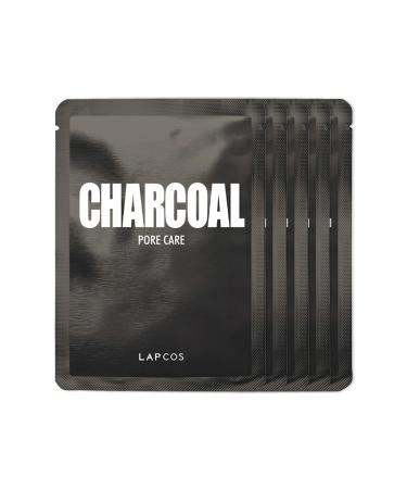 Lapcos Daily Beauty Skin Mask Charcoal Pore Care 5 Sheets 0.84 fl oz (25 ml) Each