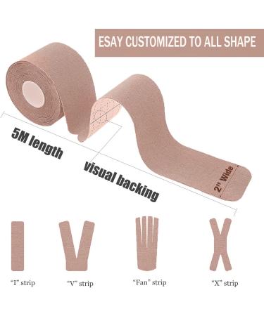 Kinesiology Tape Knee and Muscle Suppor Kinesiology Tape Precut (3 Rolls 60 Strips) Waterproof Sports Tape for Athletes(Flesh Color) - Buy Online on GoSupps.com