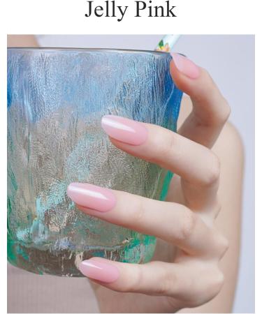 AutyaMee Semi Cured Gel Nail Strips (Jelly Pink)-20 PCS Gel Nail Stickers | UV Light Required | Gel Nail Wraps Salon Quality & Easy to Use - Buy Online on GoSupps.com