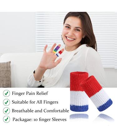 20-Piece Finger Protection Bandage Set | Stretchy Covers for Arthritis Injury & Sports | Red & White - Buy Online on GoSupps.com