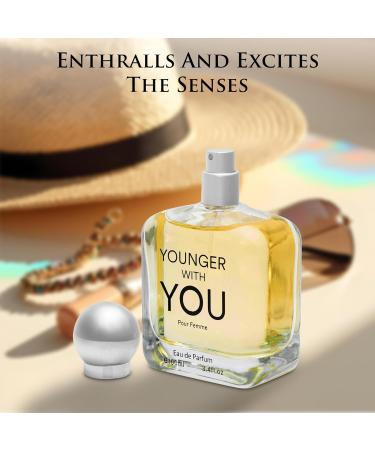 Younger With You for Women EDP - Floral & Fruity Scent - Top Notes of Raspberry Lemon & Neroli - Base Fragrance of Rose & Vanilla - Use Natural & Mild Ingredients - Elegant 100ml Bottle - Buy Online on GoSupps.com