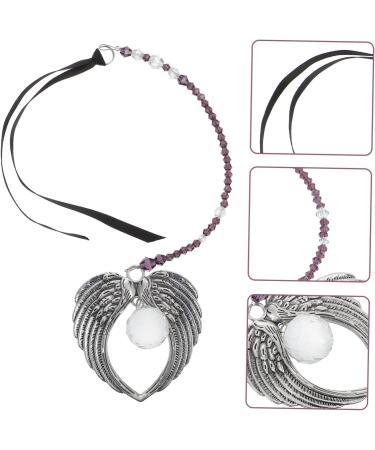 GRIRIW Home Accessories Crystal Pendant Decor Ornament Car Pendant Hanging Items Angel Wings Pendant Charm Household Violet 39x6.5cm - Buy Online on GoSupps.com