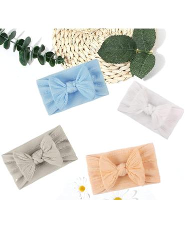Shop 4-Piece Baby Hair Bands | Handmade Nylon Elastic Turban Headbands for Toddlers & Infants - Buy Online on GoSupps.com