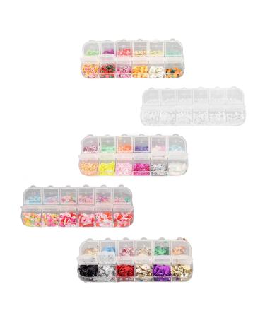 BOLORAMO Nail Sequins Nail Glitter Paillette Mixed Shapes Safe Material DIY Multipurpose 5 Boxes Simple Thin with Storage Box for Party